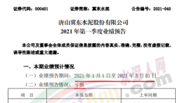 冀東水泥預(yù)虧！一季度凈利潤(rùn)虧損4000–6000萬元！