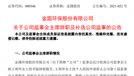金圓環保監事會主席王利華女士辭職！